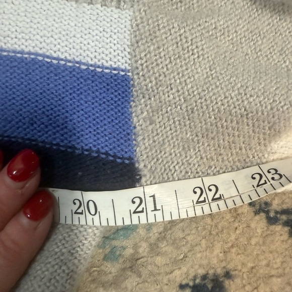 Caslon abstract striped‎ sweater Large wool mohair modal blend - Picture 8 of 9